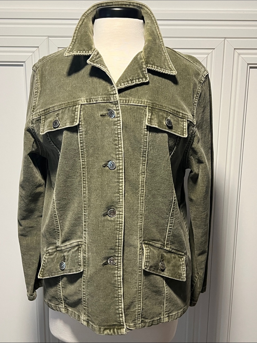 Sag Harbor Sports CORDUROY JACKET (M) Olive Green-PreOwned-Great condition